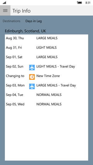 StopJetLag Destination Days